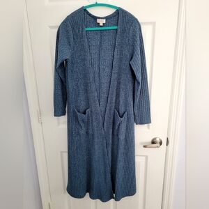 LuLaRoe Sarah Blue Long Cardigan M